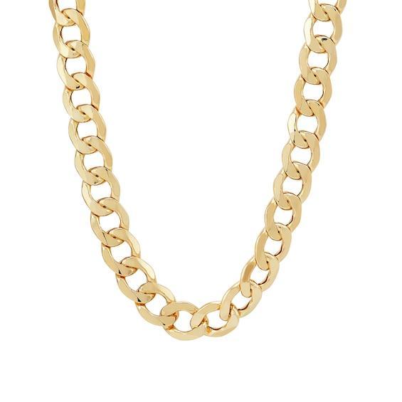 Men's 11.3mm Curb Chain Necklace in Hollow 10K Gold - 28" Product Image