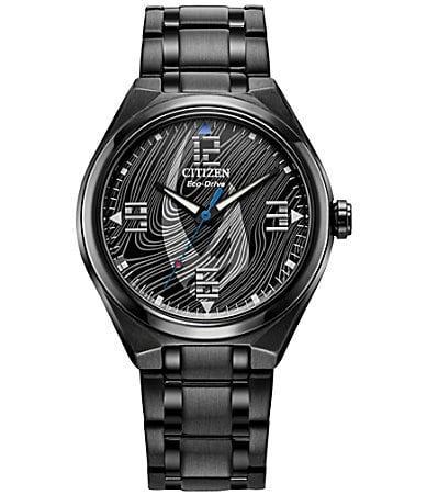 Citizen Mens Star Wars Collection Mandalorian Three Hand Black Stainless Steel Bracelet Watch Product Image