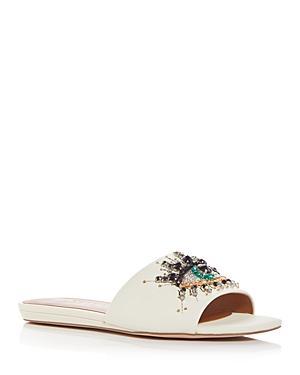 Kurt Geiger London Crystal Embellished Eye Flat Slide Sandals Product Image