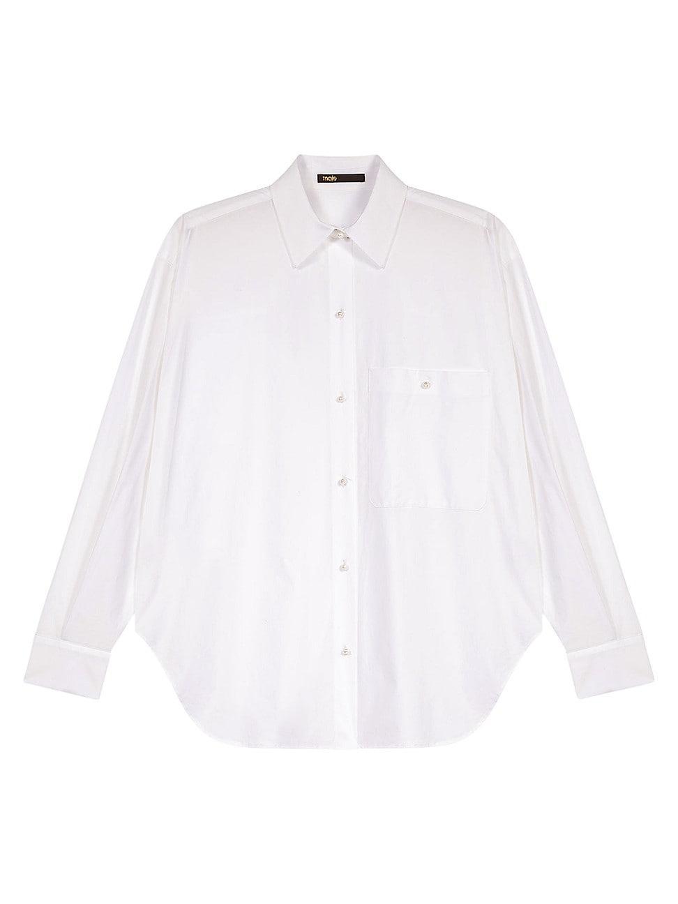 Womens White Cotton Poplin Shirt product image