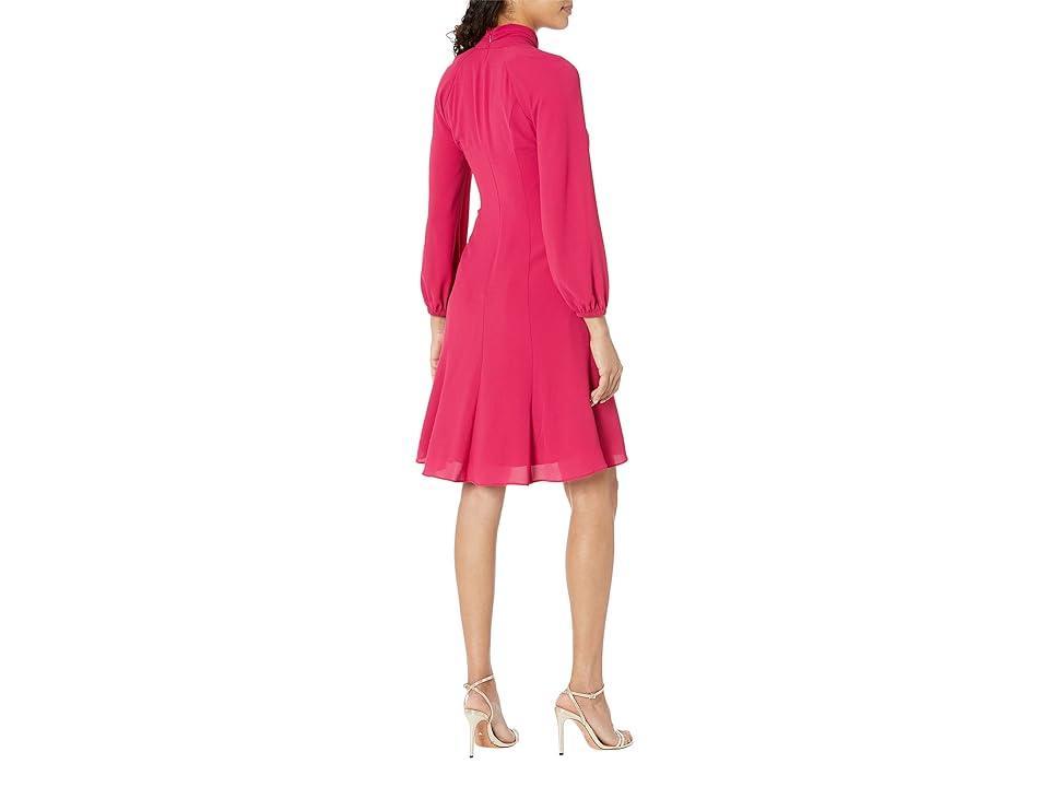 Maggy London Midi Dress with Blouson Sleeves and Front Tie (Persian ) Women's Dress Product Image