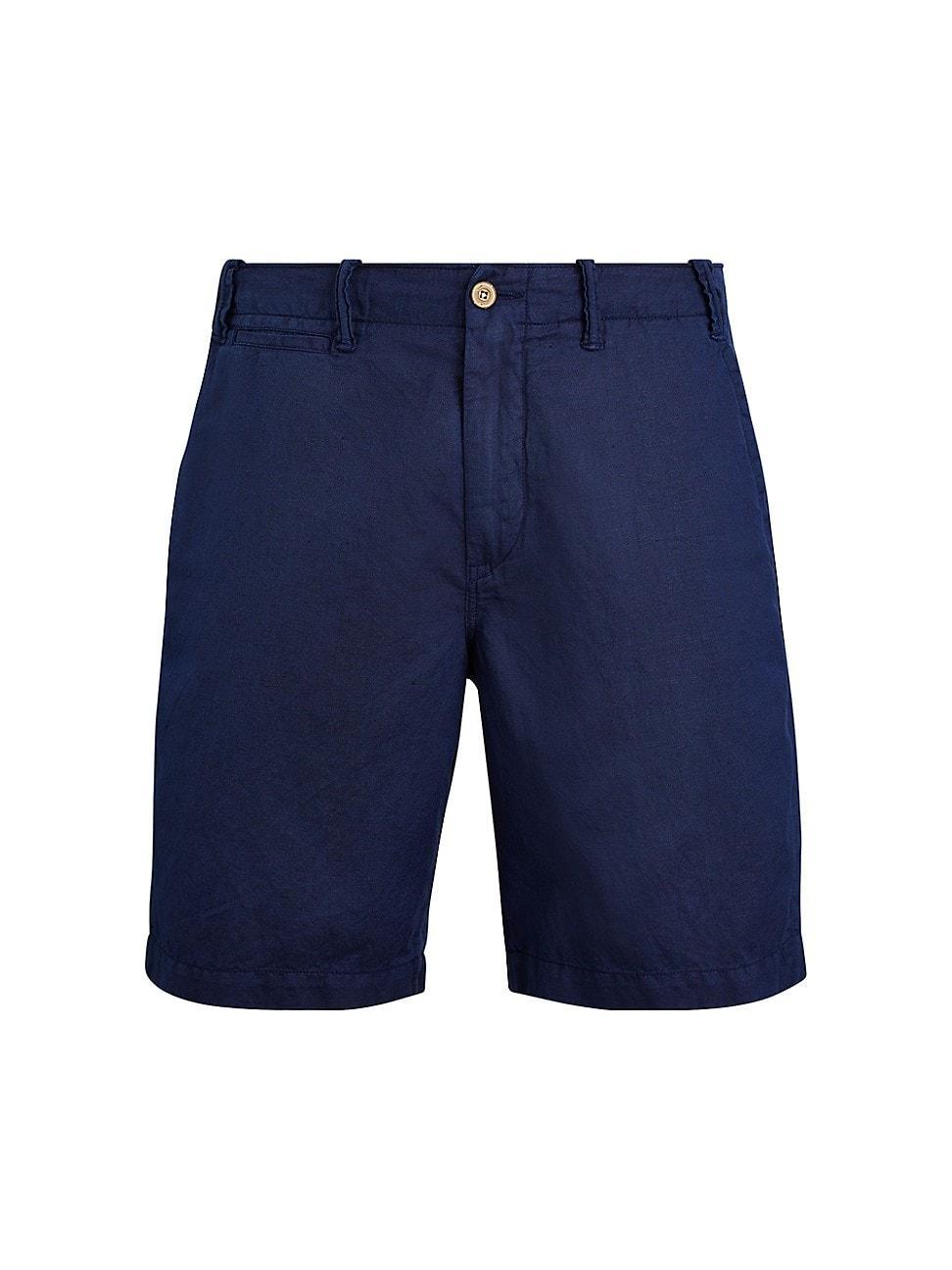 Mens Classic-Fit Martime Cotton-Linen Shorts Product Image