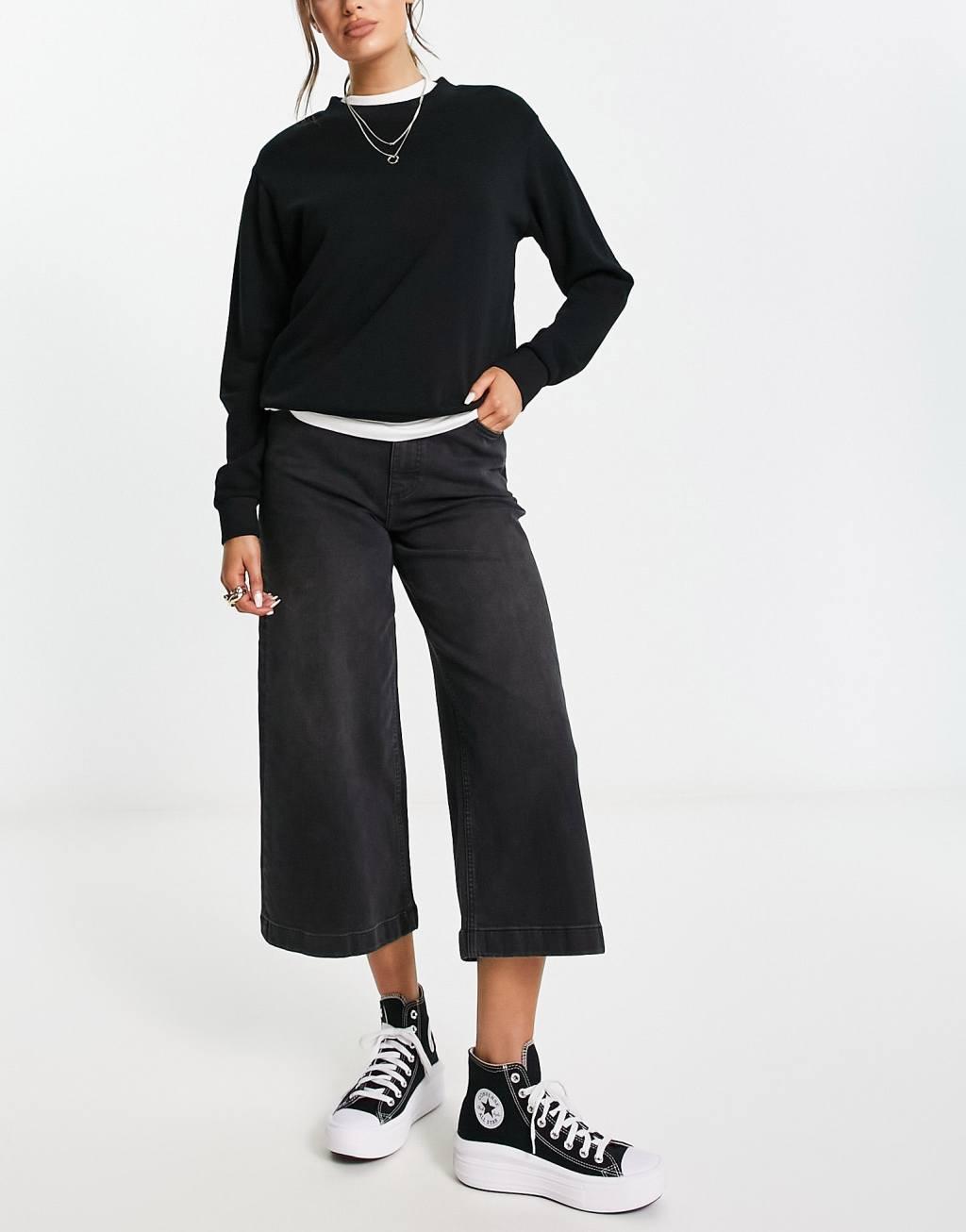 French Connection wide leg culotte jeans Product Image