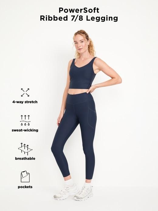 High-Waisted PowerSoft Rib Leggings Product Image