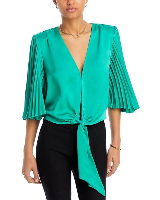 Womens Salma Tie-Front Crop Top Product Image