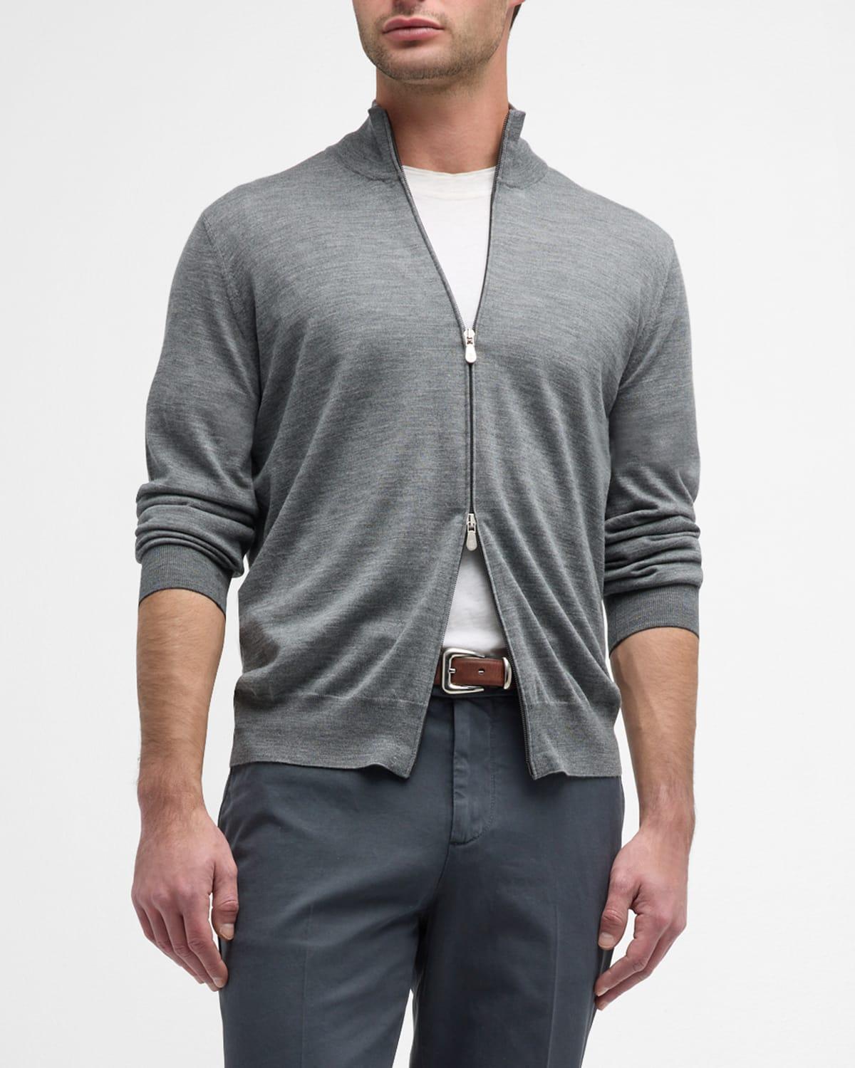 Mens Wool-Cashmere Full-Zip Sweater Product Image