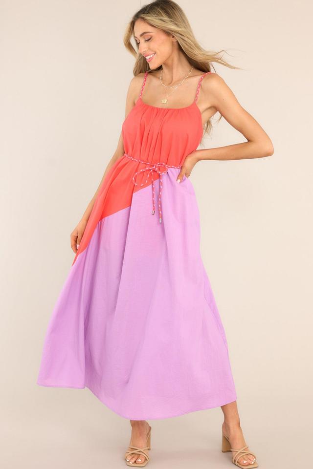 MINKPINK Cartagena Red Color Block Maxi Dress Product Image