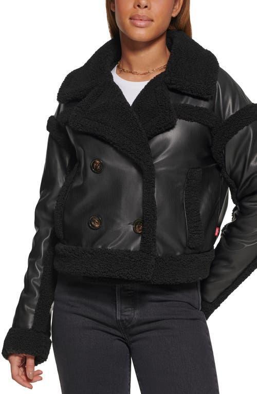 Womens Levis Faux Leather Sherpa Lined Moto Jacket Product Image