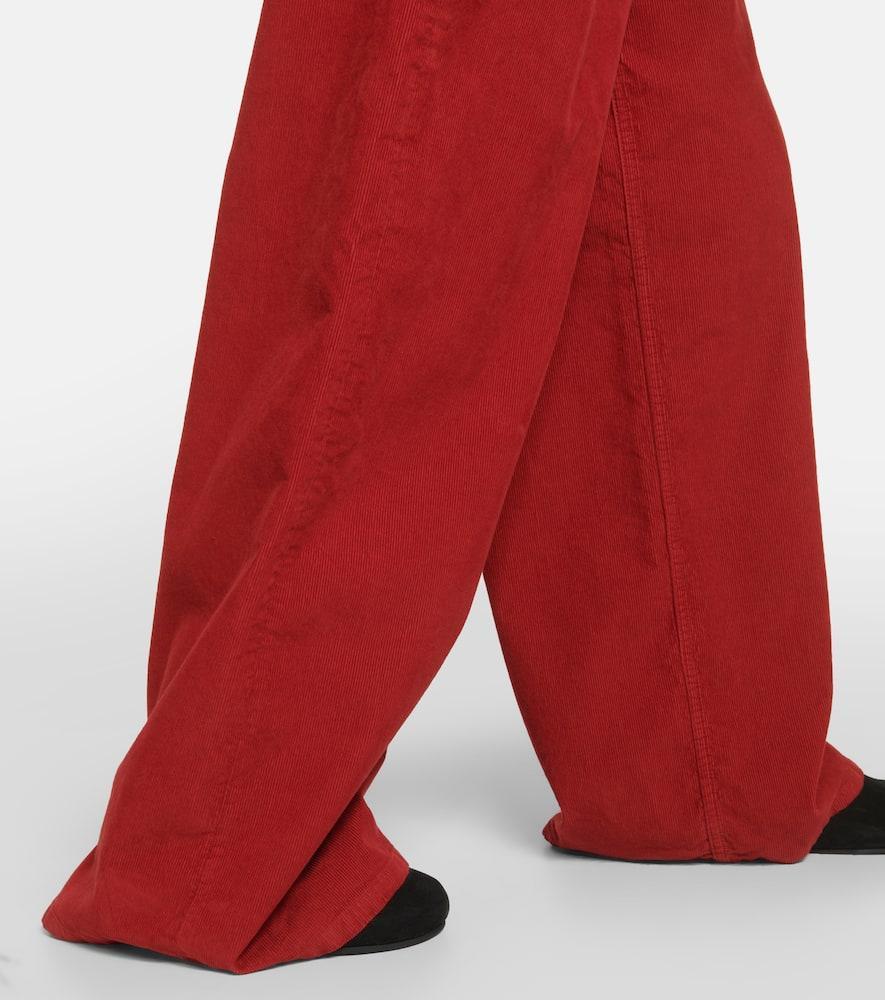 Chan High-rise Wide-leg Jeans In Red Product Image