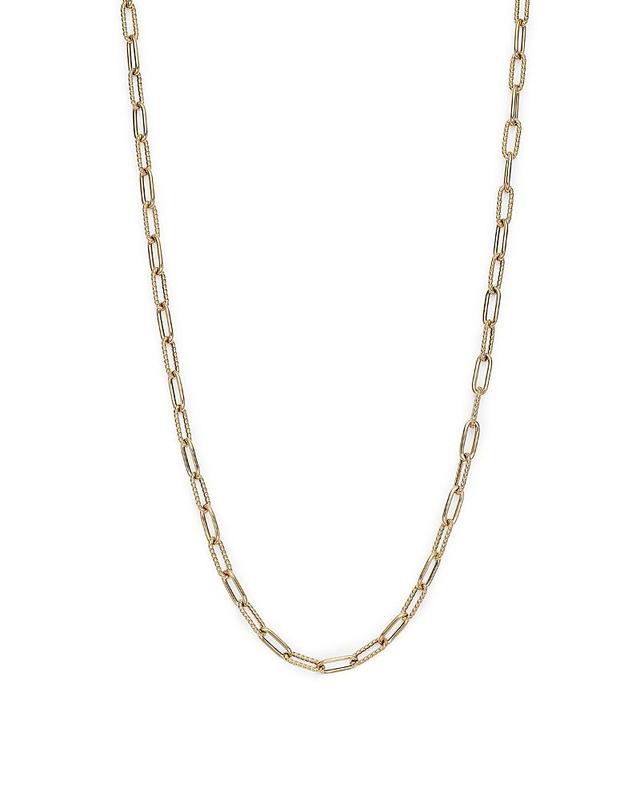 Roberto Coin 18K Yellow Gold Polished & Textured Paperclip Link Chain Necklace, 17 Product Image