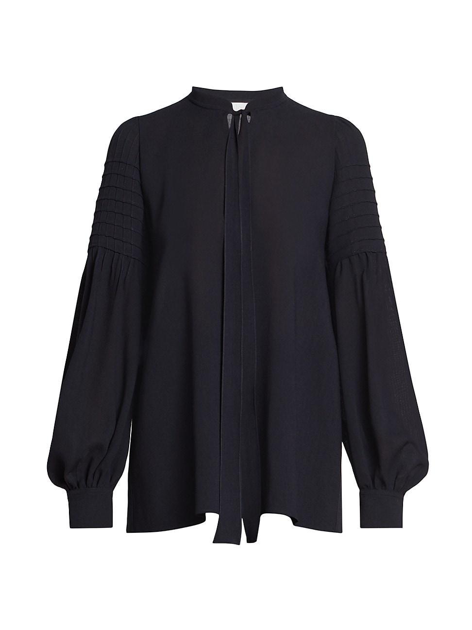 Womens Bishop-Sleeve Wool Blouse product image