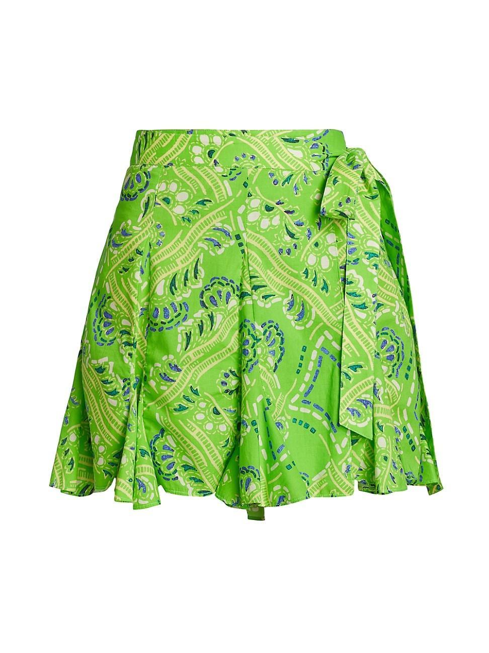 Womens Willow Paisley Cotton Wrap Miniskirt Product Image