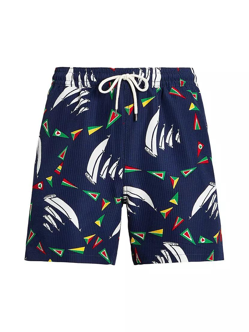 Graphic Seersucker Swim Trunks Product Image