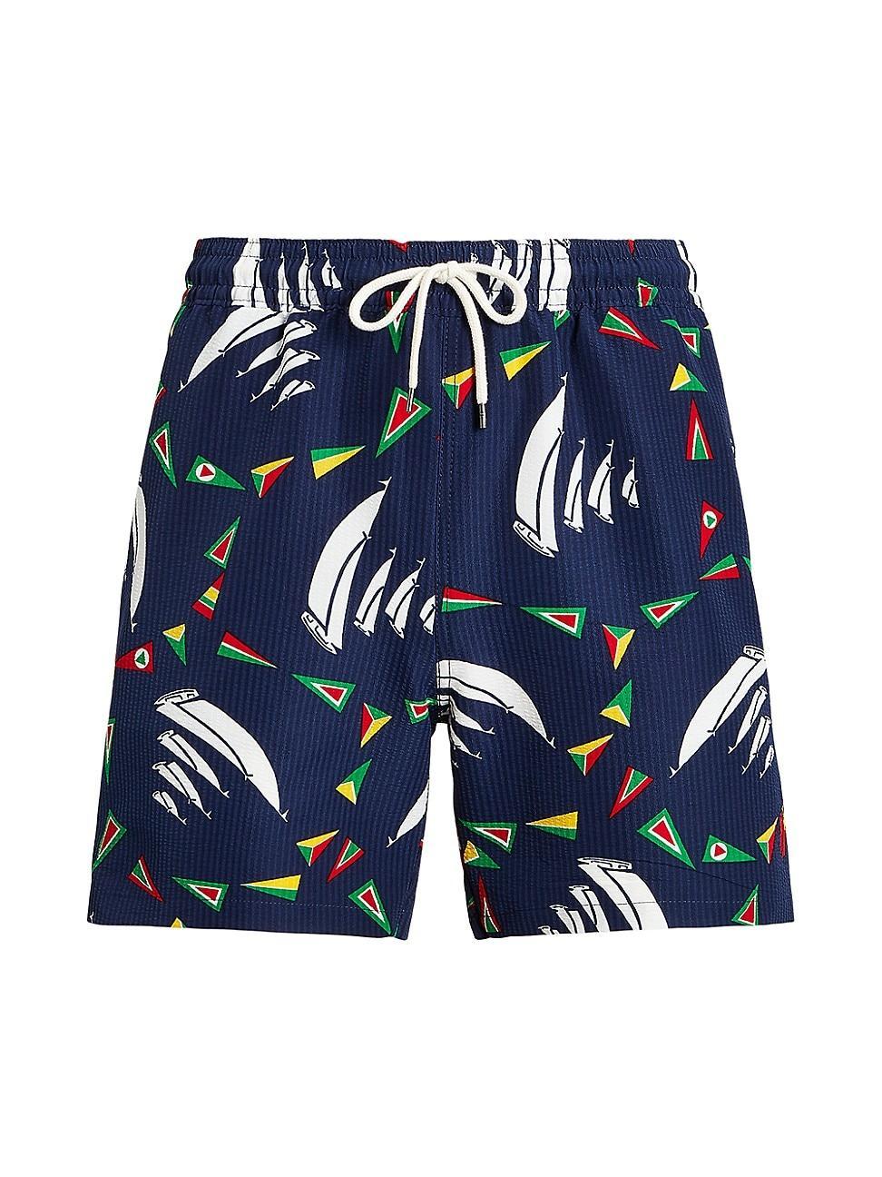 Mens Graphic Seersucker Swim Trunks Product Image