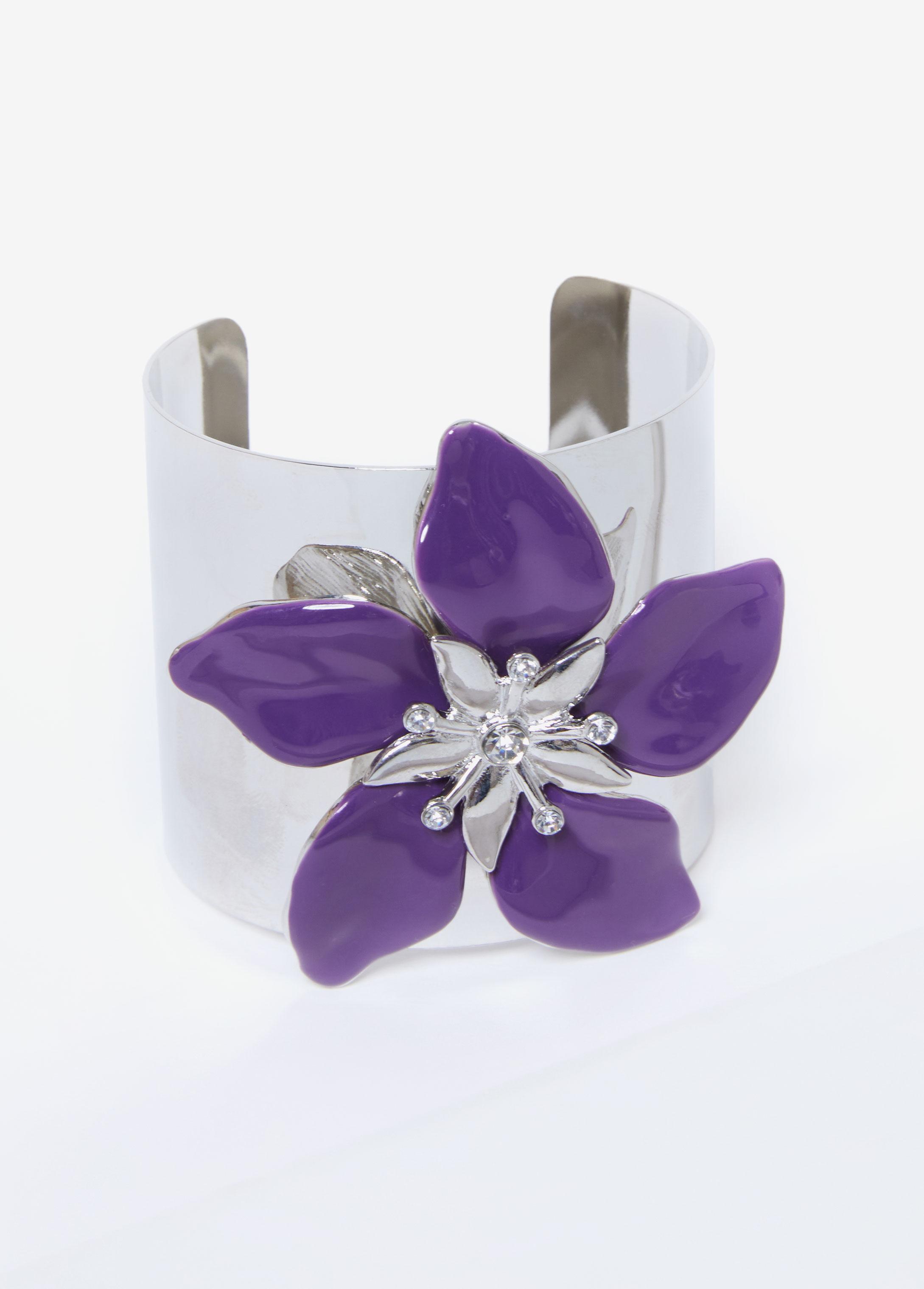 Silver Tone Flower Cuff Product Image