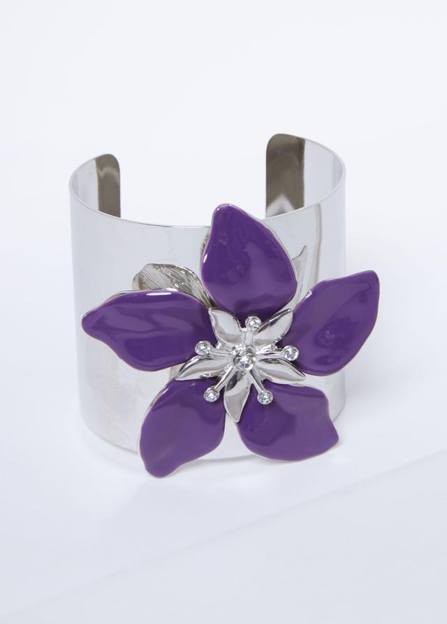 Silver Tone Flower Cuff Product Image