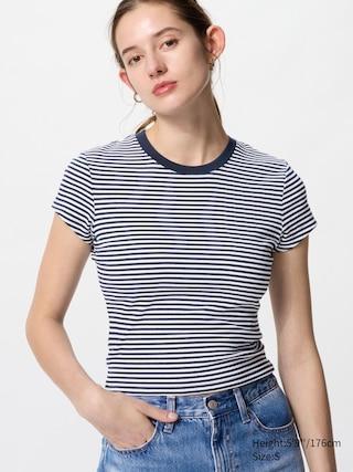 Womens Mini T-Shirt Striped Navy XS UNIQLO US Product Image