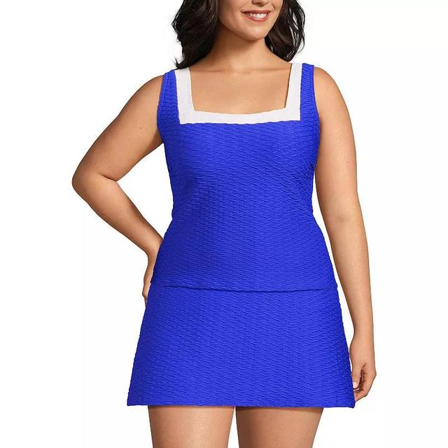 Plus Size Lands End Square Neck Tankini Swimsuit Top, Womens Product Image