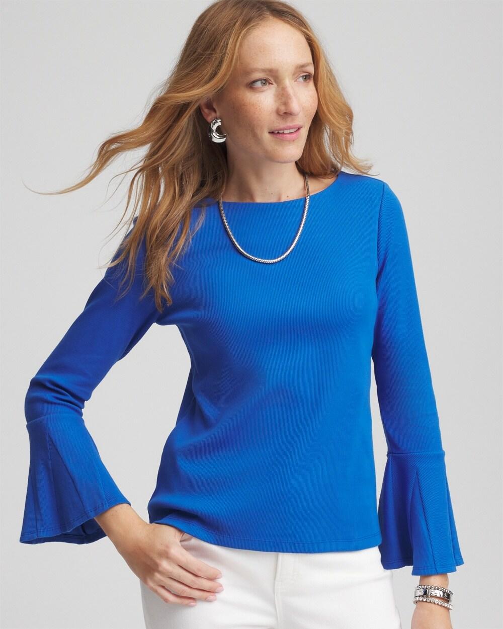 Women's Peplum Flare Sleeved Top Product Image