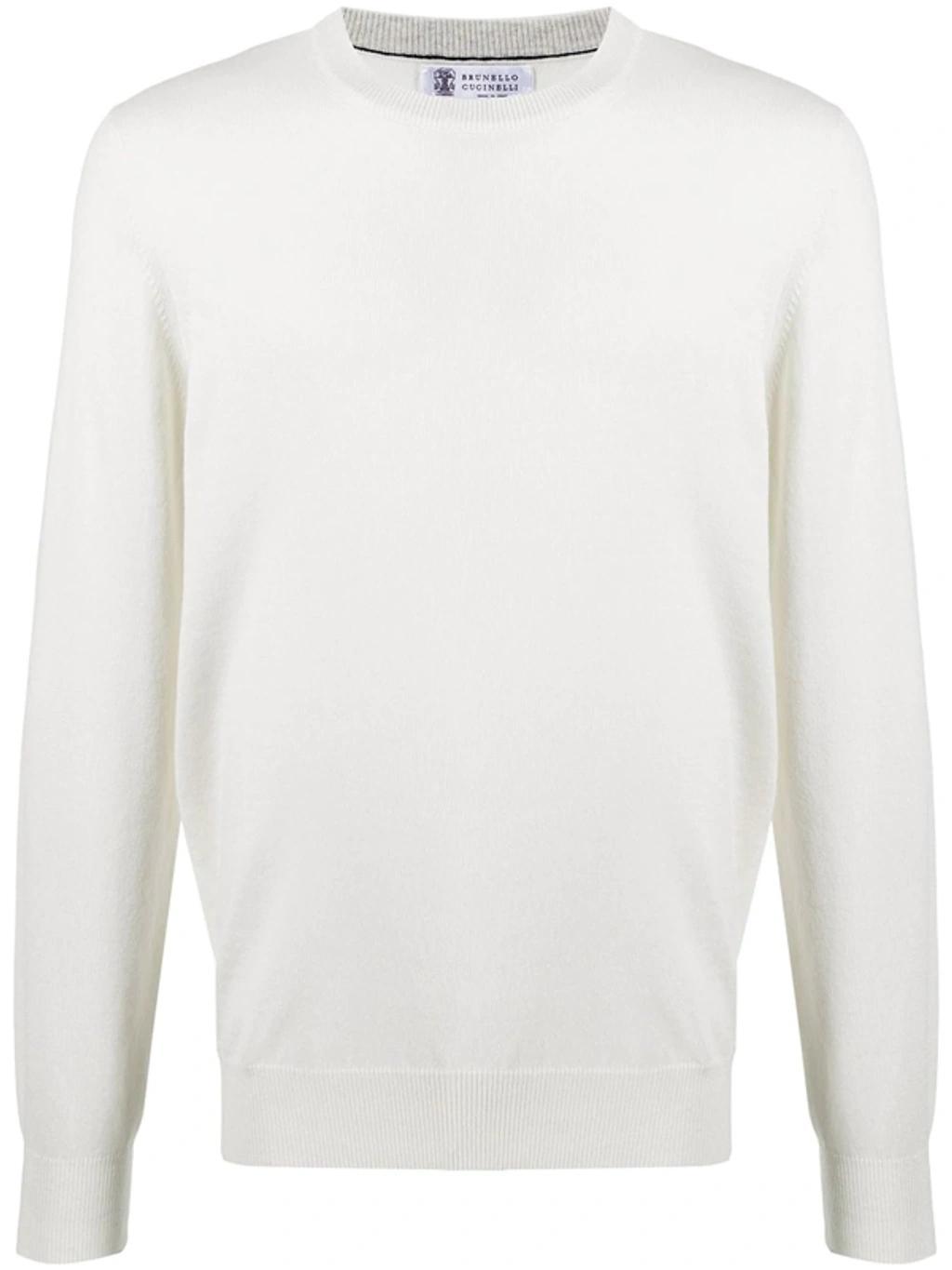 BRUNELLO CUCINELLI Crew Neck Sweater In White Product Image