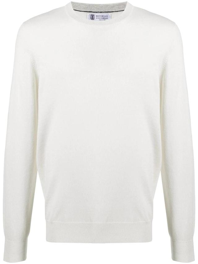 BRUNELLO CUCINELLI Crew Neck Sweater In White Product Image