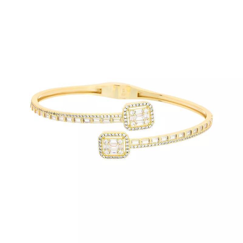 Juvell 18k Gold Plated Cubic Zirconia Bangle Bracelet, Womens, Two Tone Product Image