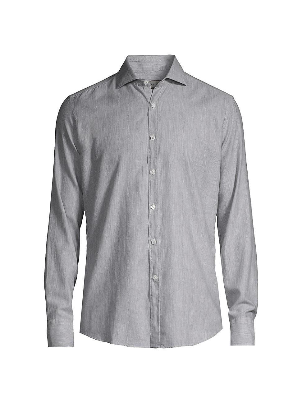 Mens Solid Herringbone Sport Shirt Product Image