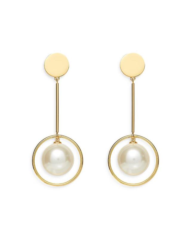 Womens Pendulum 14K Gold-Plated & Acrylic Faux Pearl Linear Earrings Product Image