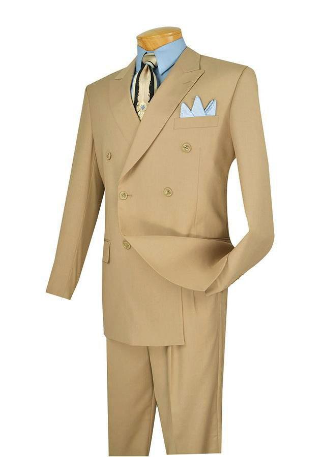 Ramses Collection - Double Breasted Suit 2 Piece Regular Fit in Beige Product Image