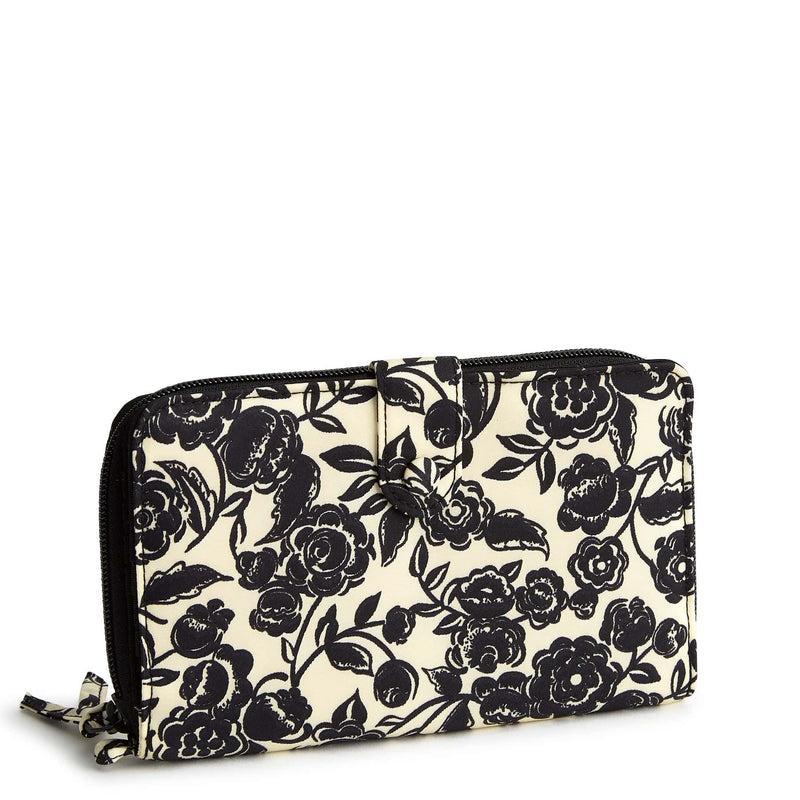 Vera Bradley Large Tab Wallet Women in Bubbly Flowers Black White/Black Product Image