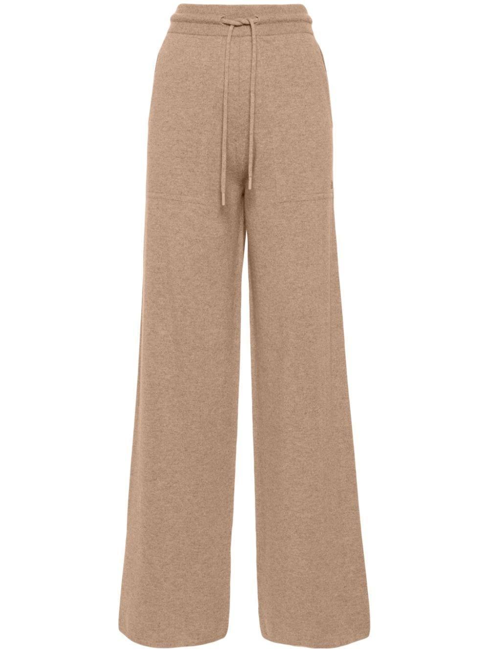 MAX MARA Logo-patch Knitted Trousers In Brown product image