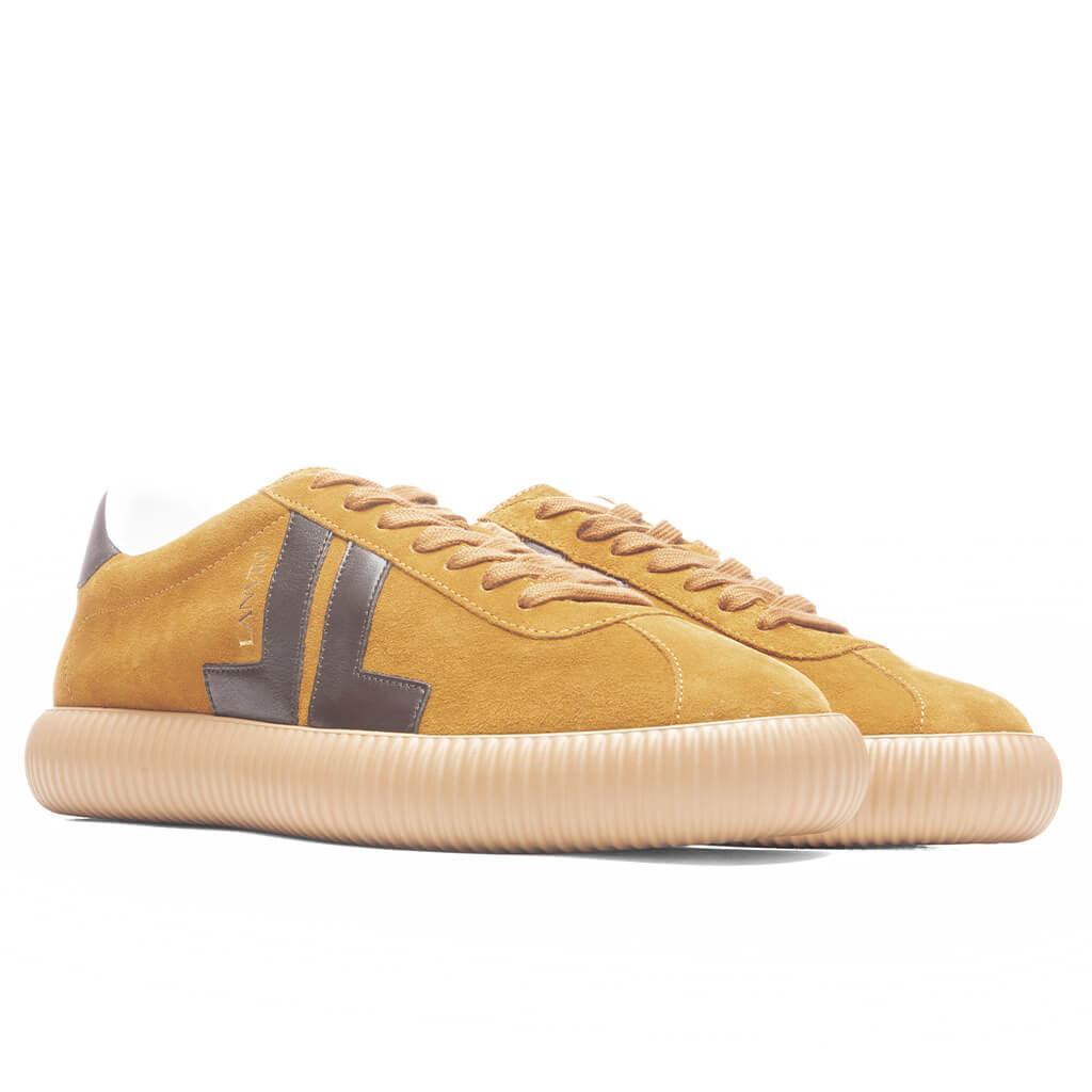 Glen Leather & Suede Low Top Sneaker  - Mustard Male Product Image