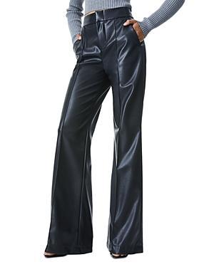 Alice + Olivia Dylan High Waist Wide Leg Faux Leather Pants Product Image