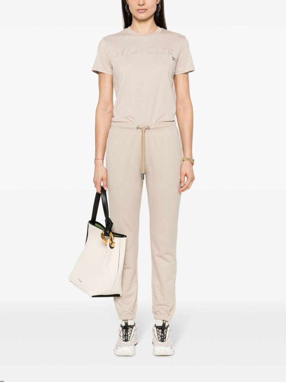 MONCLER Drawstring Cashmere-blend Track Pants In Beige Product Image