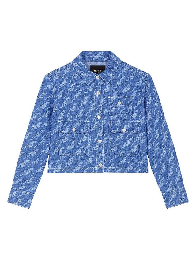 Womens Patterned Denim Shirt Product Image