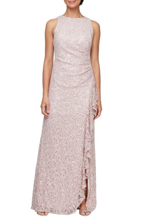 Alex Evenings Ruffle Sequin Lace Formal Gown Product Image