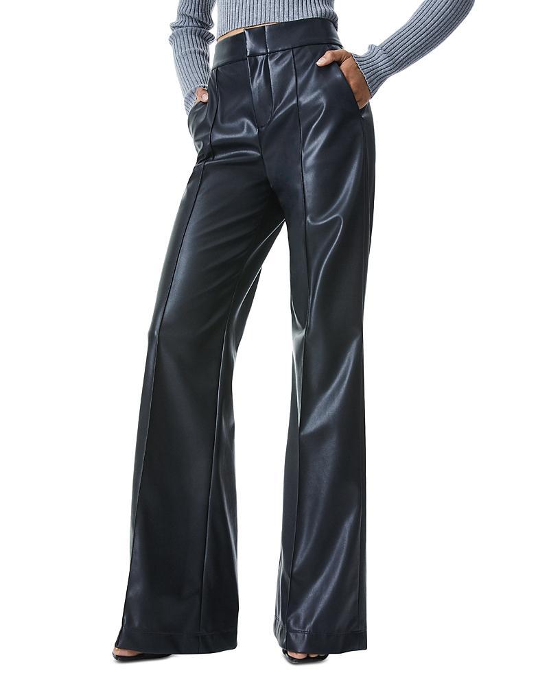 Alice + Olivia Dylan High Waist Wide Leg Faux Leather Pants Product Image