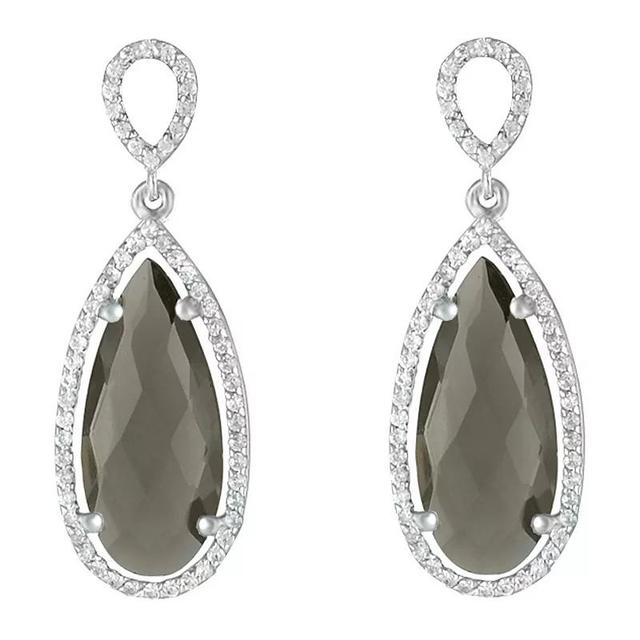 Gemstone Classics(tm) Smokey Topaz & White Sapphire Earrings Product Image