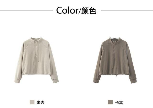 Mock Neck Zip-Up Plain Jacket Product Image