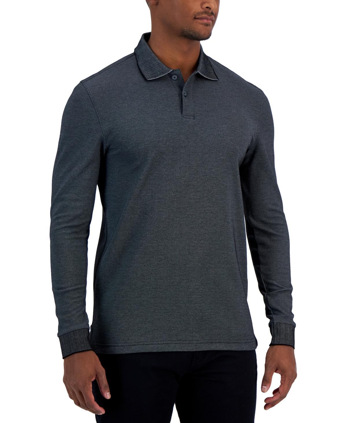 Alfani Mens Classic-Fit Solid Long-Sleeve Polo Shirt, Created for Macys Product Image