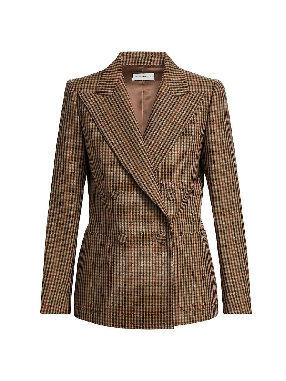 Womens Beaume Plaid Wool Blazer product image