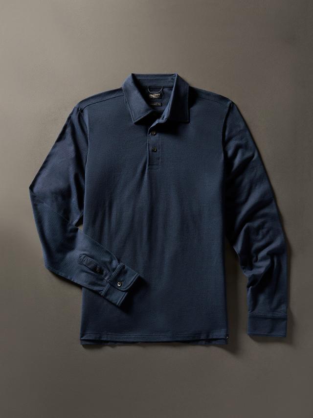 Movement™ Long-Sleeve Pique Polo - Harbor Night Heather Male Product Image