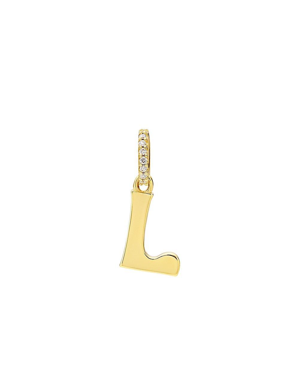 Womens Alphabet 14K Yellow Gold & 0.045 TCW Diamond Letter Charm Product Image