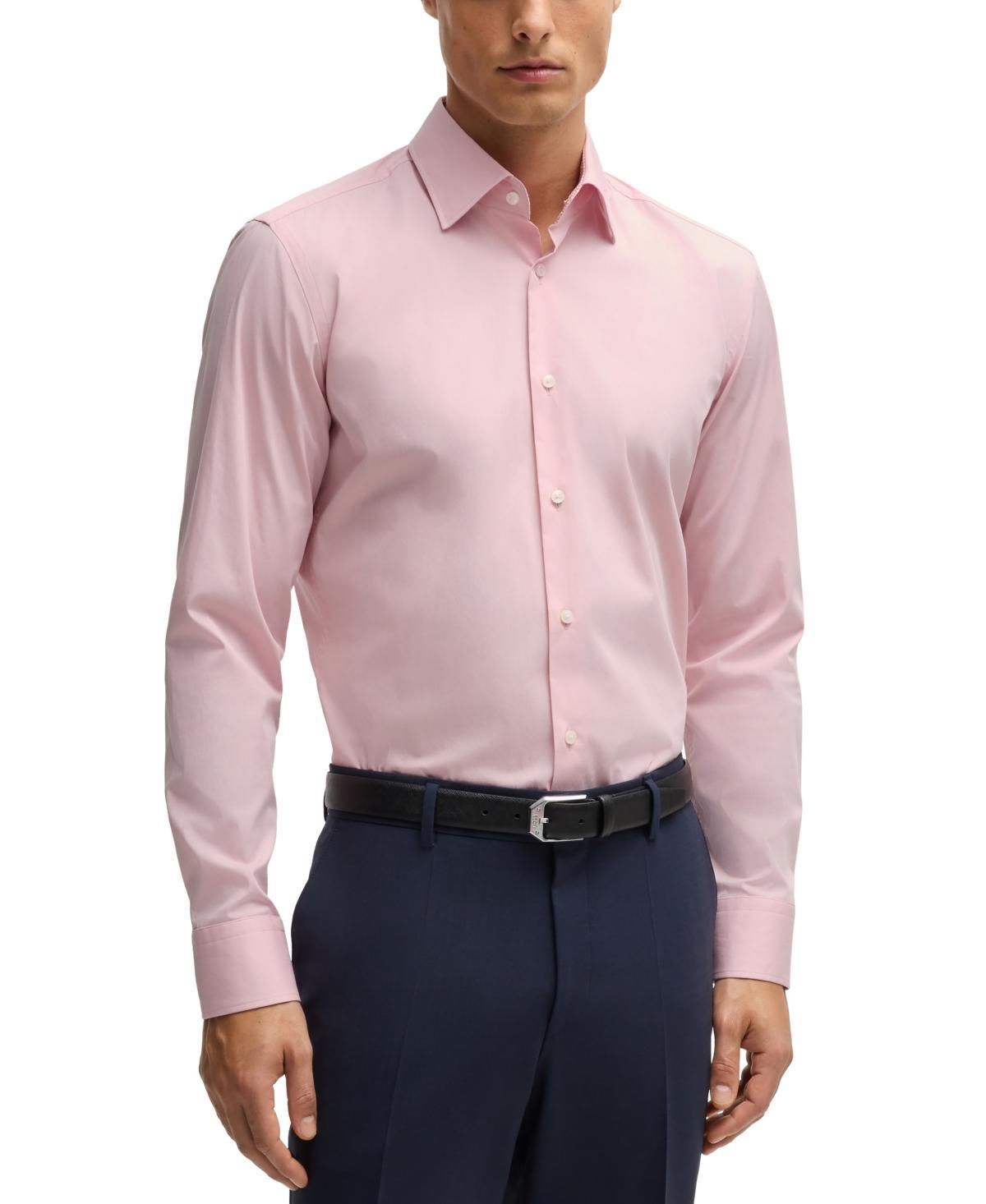 Boss by Hugo Boss Mens Stretch-Cotton Poplin Slim-Fit Dress Shirt Product Image