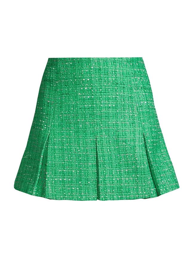 Womens Cammi Tweed Pleated Miniskirt Product Image