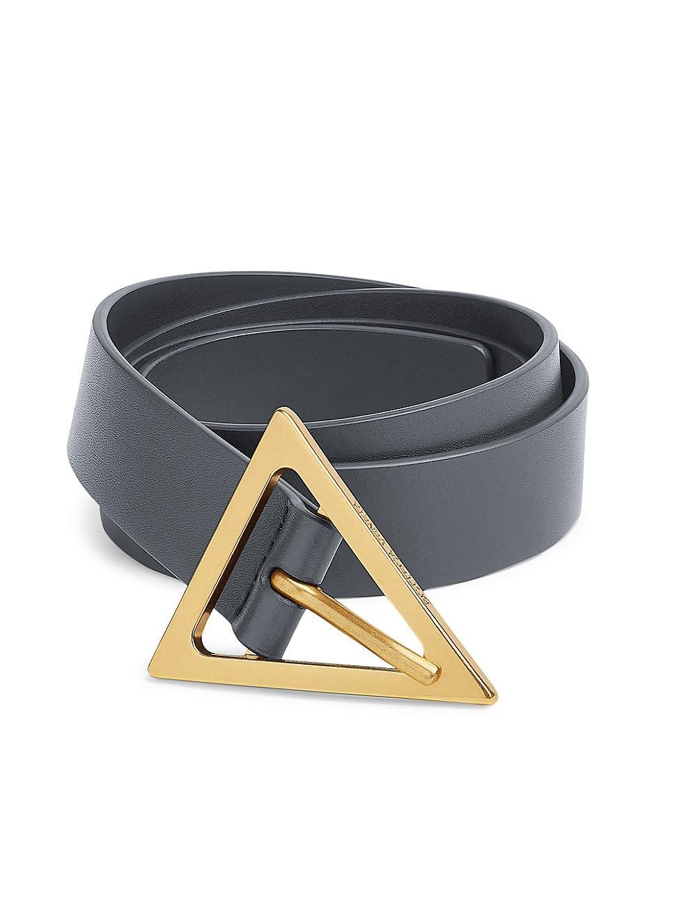 Womens Triangle-Buckle Leather Belt Product Image