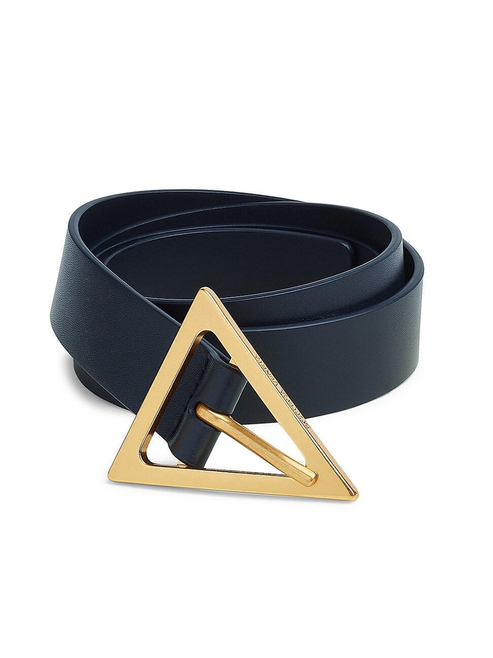 Womens Triangle-Buckle Leather Belt Product Image