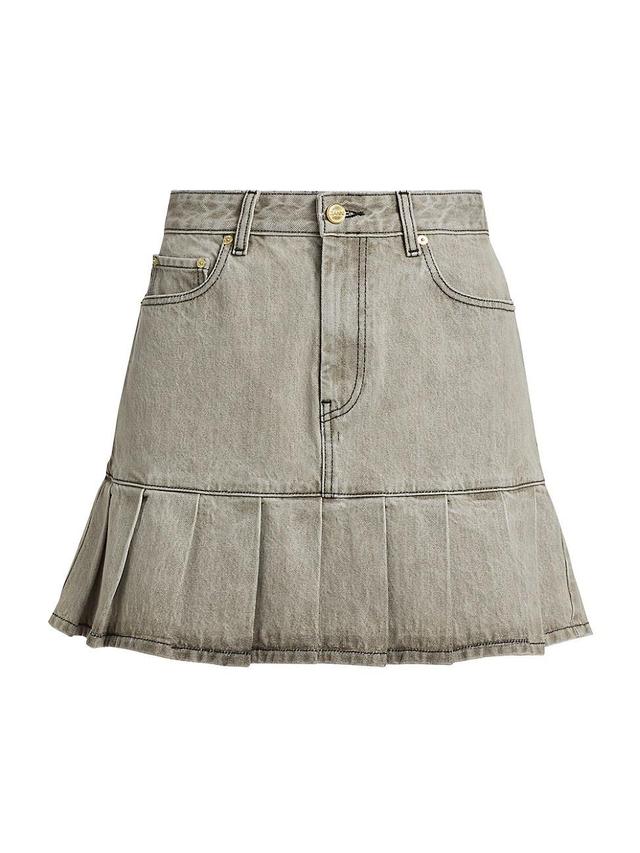 Womens Future Apparel Denim Pleated Miniskirt Product Image