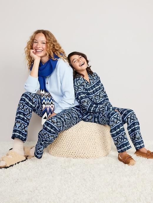 Printed Flannel Pajama Set Product Image