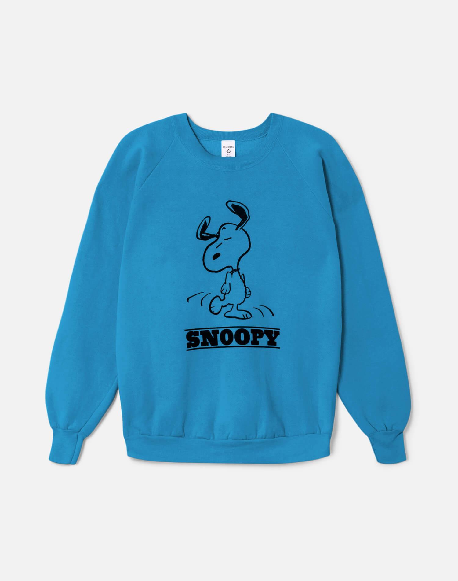 Upcycled "Snoopy Dancing" Sweatshirt in Turquoise - 11229741 Female Product Image